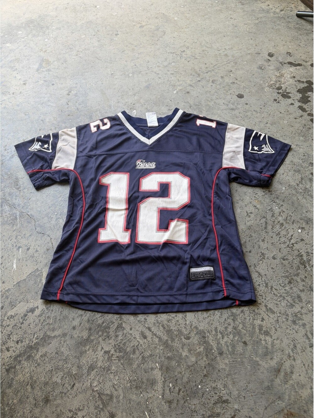 Vintage Reebok Tom Brady New England Patriots 12 NFL Jersey Women’s Small Navy